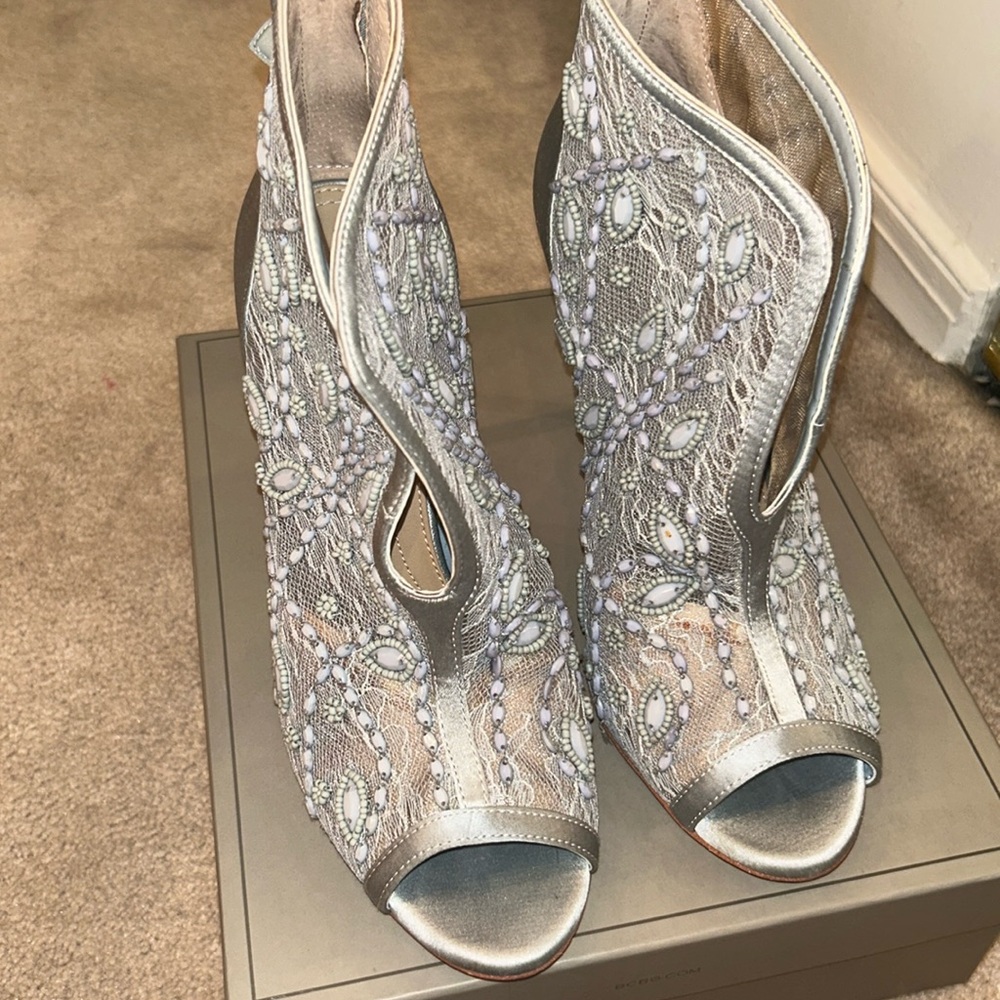 BCBG Smoke Grey Beaded Heel